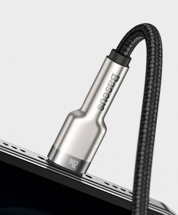 Câble de données Baseus Cafule Metal USB Type C - Lightning 20 W Power Delivery 1 m noir (CATLJK-A01)