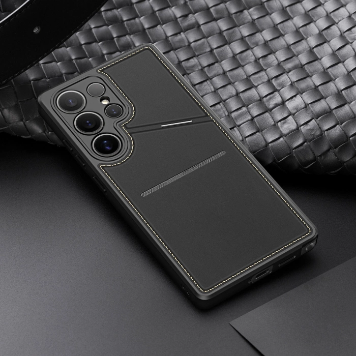 Dux Ducis Rafi II Case for Samsung Galaxy S25 Ultra with Stand and Wallet - Black