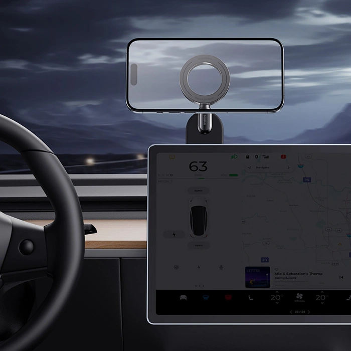 Uchwyt Baseus C02 Go Series na deskę rozdzielczą kompatybilny z MagSafe - czarny