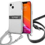 Case GUESS Apple iPhone 13 Mini 4G Grey Strap Silver Chain Clear Hardcase