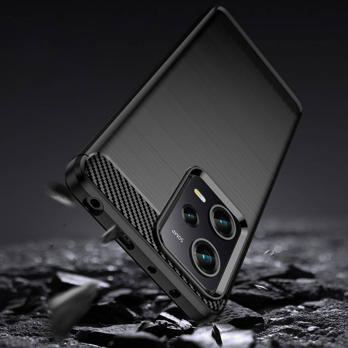 Carbon Case Cover Xiaomi Poco X5 Pro 5G / Redmi Note 12 Pro Flexibilní silikonový Carbon Cover Black