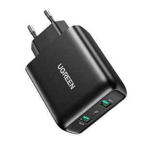 Charger uGREEN 2xUSB-A, 18W, PD3.0, EU (black) CD161 power adapter