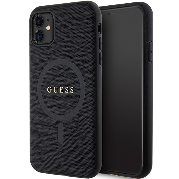 Guess GUHMN61PSAHMCK iPhone 11 / Xr 6.1" negro/negro durocase Saffiano MagSafe