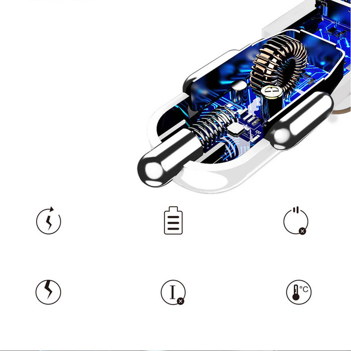 Dudao nabíječka auto 2x USB 3,4A šedá (R5s šedá)