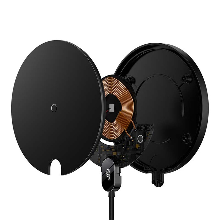 Inductive wireless charger Baseus Digital LED  15W (black)