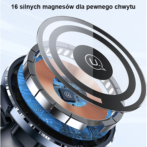 USAMS Držák indukční US-CD164 15W 2v1 Magneetický pro větrací mřížku transparentní CD164DZ02