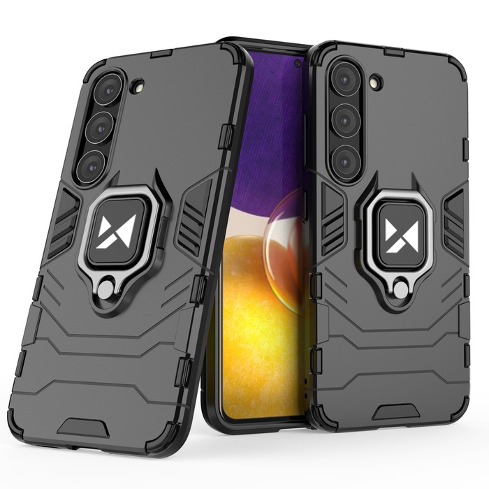 Wozinsky Ring Armor pour Samsung Galaxy S23+ coque blindée support magnétique anneau noir
