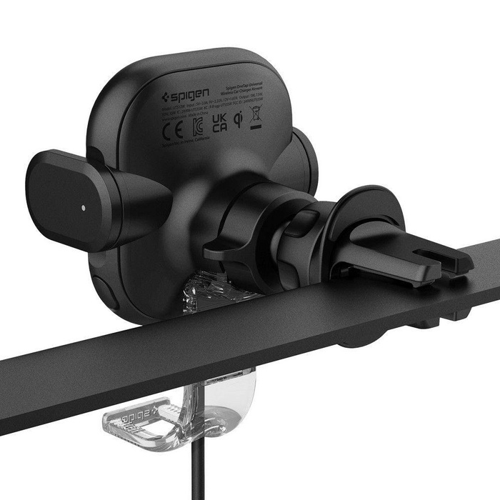 Support Spigen Uts12w Onetap Universal Vent Car Mount Wireless Charger Noir