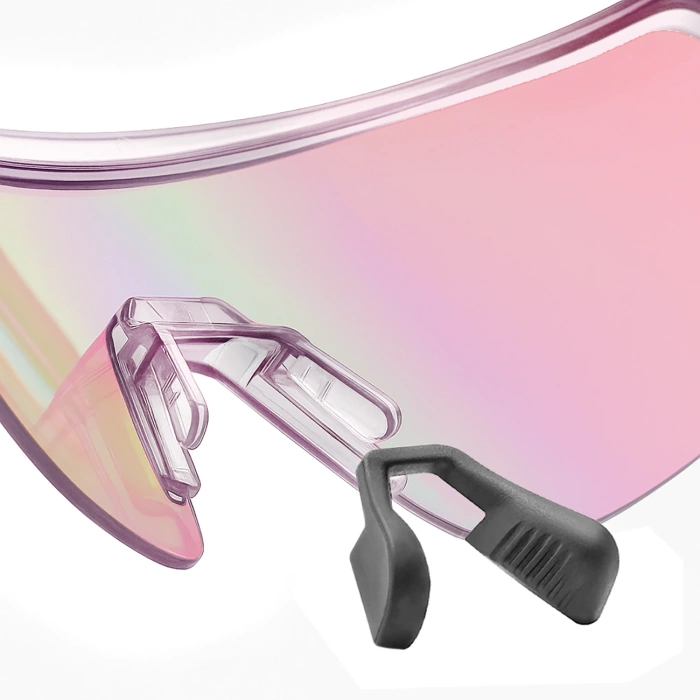Rockbros Radsportbrille Photochrom, mit UV-Schutz und Korrektureinsatz, Klar - Lila