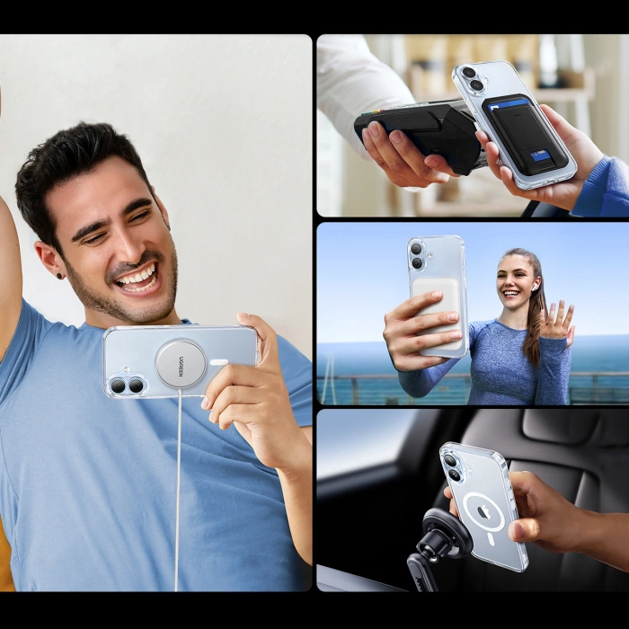 Ugreen Classy Clear Magnetische Hülle für iPhone 16 – transparent