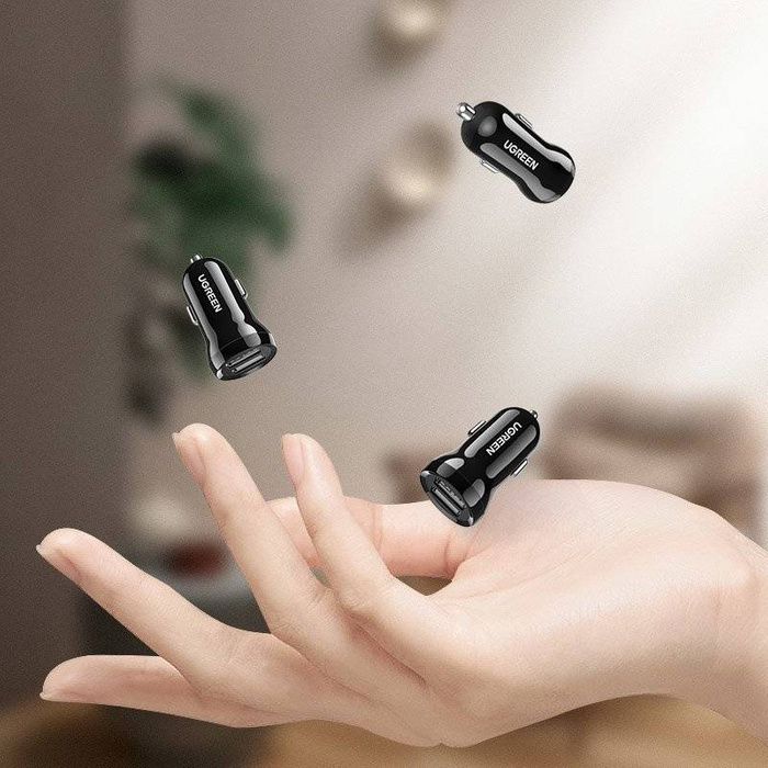 Ugreen Nabíjačka do auta 2x USB 24W 4,8 A (2x 2,4 A) čierna (50875)