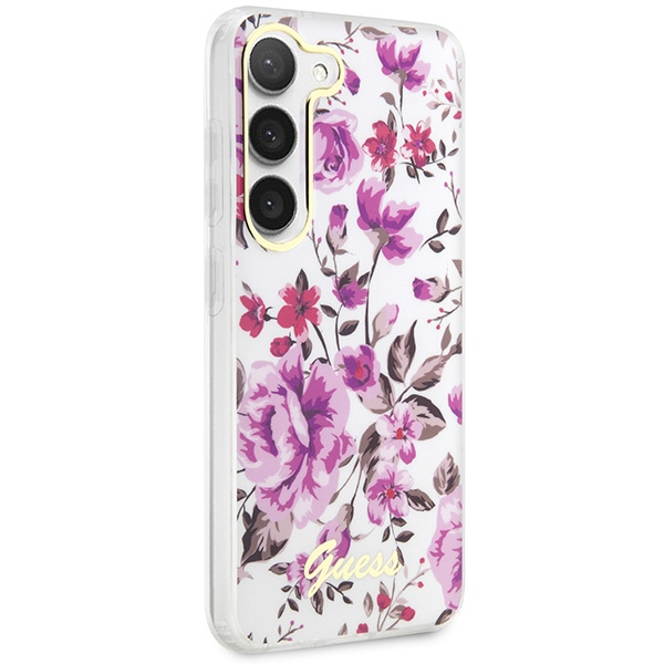 Obal Guess Guhcs23shcfwst S23 S911 White/White Hardcase Flower Collection Case