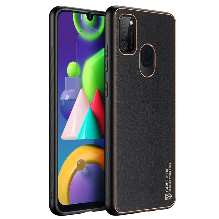 Dux Ducis Yolo elegantes Cover aus ökologischem Leder für Samsung Galaxy M30s schwarz