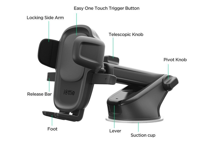 iOttie Easy One Touch 5 Support pour téléphone de voiture, tableau de bord ou pare-brise