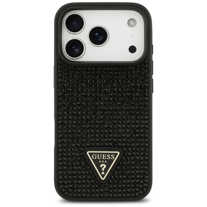 Etui Guess Rhinestone Triangle Logo do   iPhone 17 Pro czarny