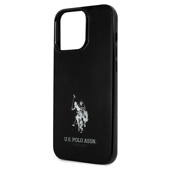 Hülle US POLO Apple iPhone 13 Pro Max Pferde Logo Tasche Schwarz Hardcase