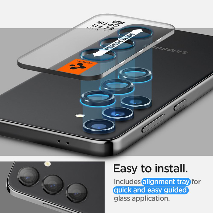 Housse pour appareil photo Spigen Optik.tr "ez Fit" Protecteur d'appareil photo 2-pack Samsung Galaxy S24+ Plus Noir