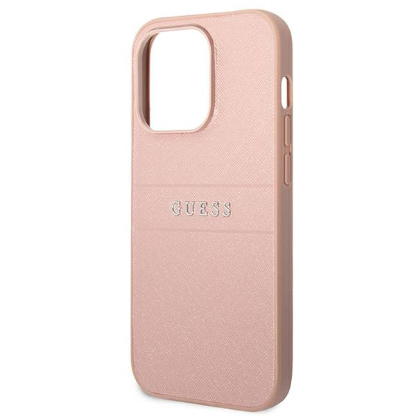 Hülle Guess iPhone 14 Pro 6.1" rosa/rosa Saffiano Riemen