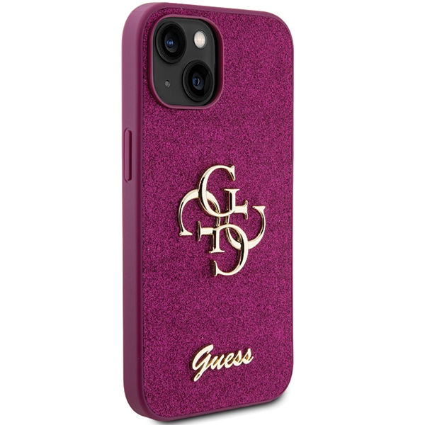 Etui Guess GUHCP15SHG4SGU iPhone 15 6.1" fioletowy/purple hardcase Glitter Script Big 4G Case