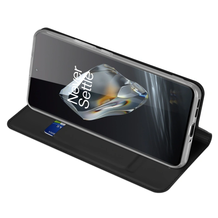 Etui Dux Ducis Skin Pro na OnePlus 12 z klapką i miejscem na kartę - czarne