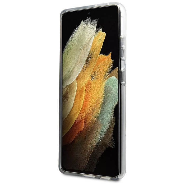 Hülle KARL LAGERFELD Samsung Galaxy S21 Ultra Choupette Fun KLHCS21LCFNRC Klarer Hartschalenkoffer