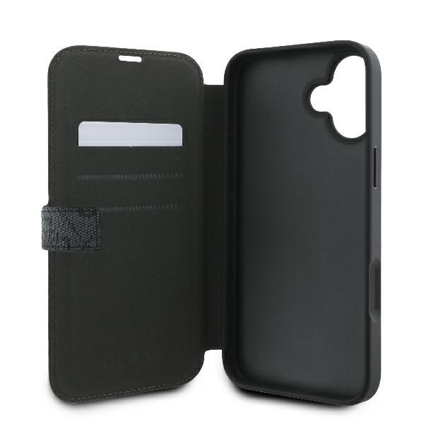 Etui Guess iPhone 16 Plus 6.7" czarny/black book 4G Metal Logo