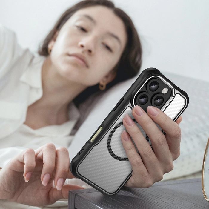 Leading Series MagSafe Silikonhülle für iPhone 16 Pro Max – Schwarz