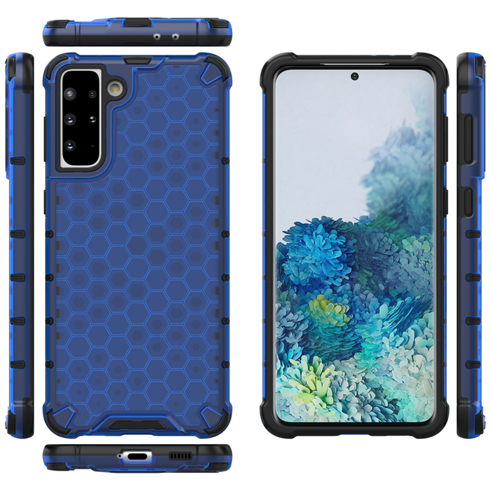 Pancéřový kryt Honeycomb pouzdro s gelovým rámečkem Samsung Galaxy S22+ (S22 Plus) modrý