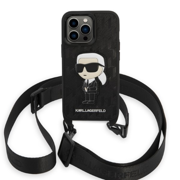 Karl Lagerfeld KLHCP14LSTKMK iPhone 14 Pro 6,1" black/black hardcase Monogram Ikonik Patch