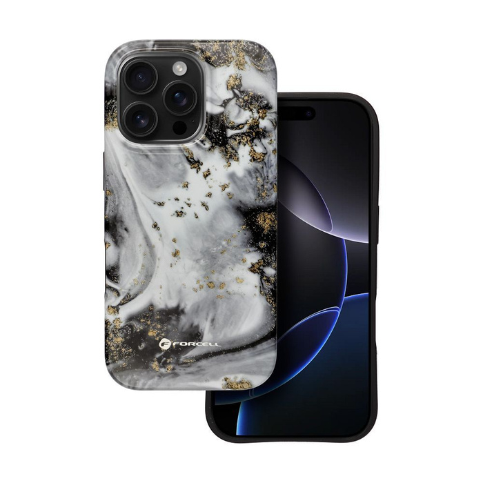Etui na iPhone 16 PRO Forcell F-Protect Mirage zgodny z MagSafe Military Drop-Test silver fog
