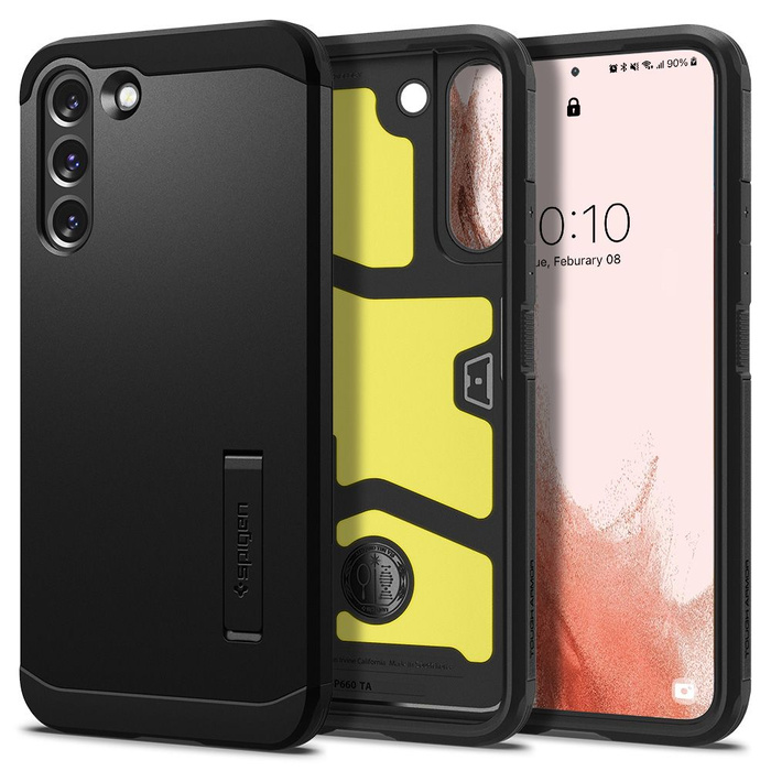Coque Spigen Galaxy S22 Tough Armor Noir blindé Case