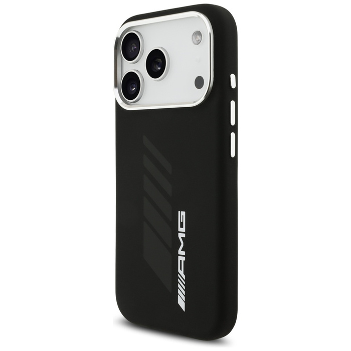 Etui AMG Silicone Oversize Rhombs        MagSafe do iPhone 17 Pro czarny