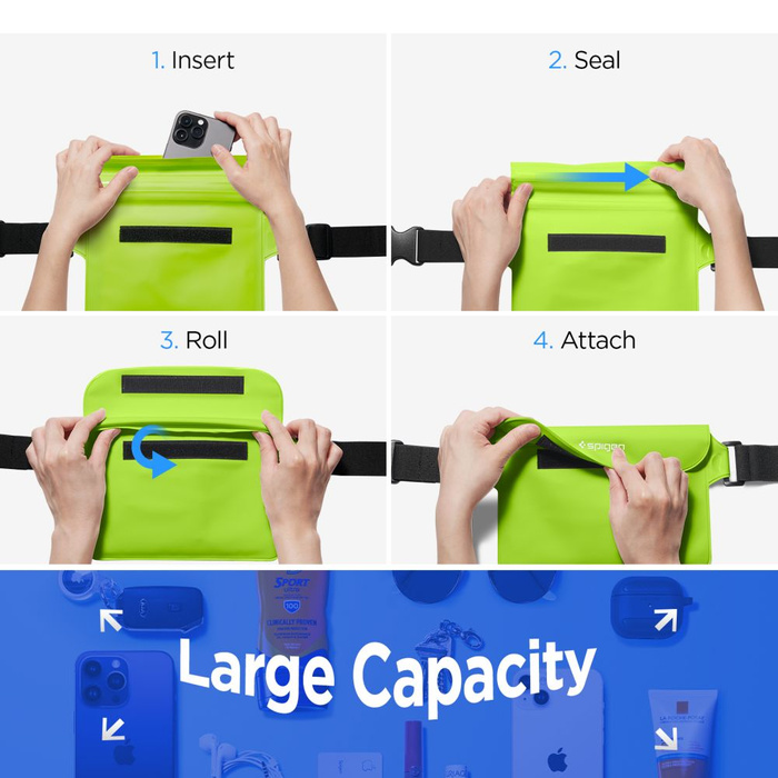 Coque Spigen A620 Universal Waterproof Waist Bag 2-pack Cactus Green Case