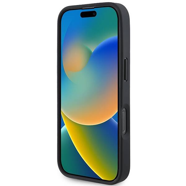 Case BMW iPhone 16 Pro Max 6.9" black/black hardcase Sign Leather Diamond Metal Logo MagSafe