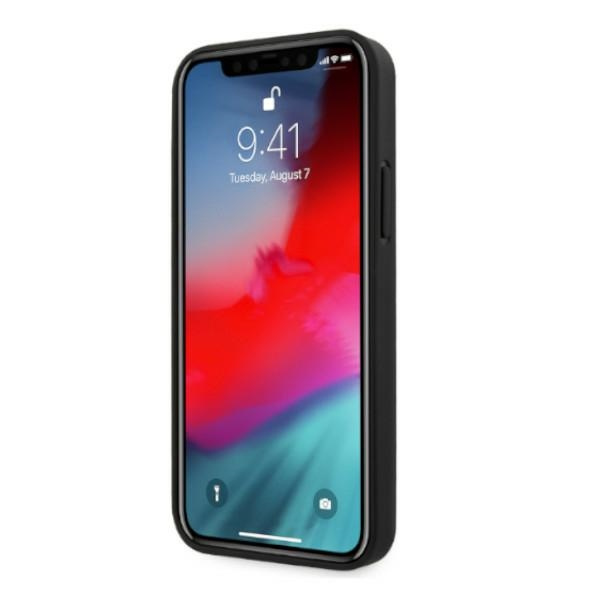 Pouzdro FERRARI Apple iPhone 12 Pro Max On Track Carbon Stripe Black Hardcase