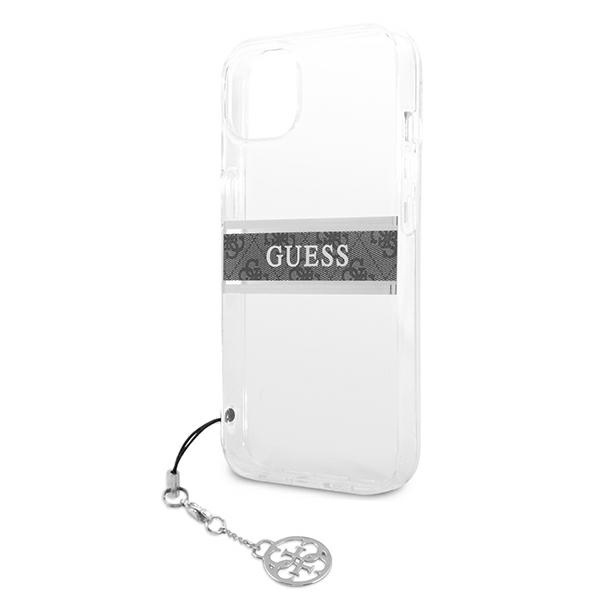 GUESS Apple iPhone 13 Mini 4G Gray Strap Charm Pouzdro Clear Hardcase