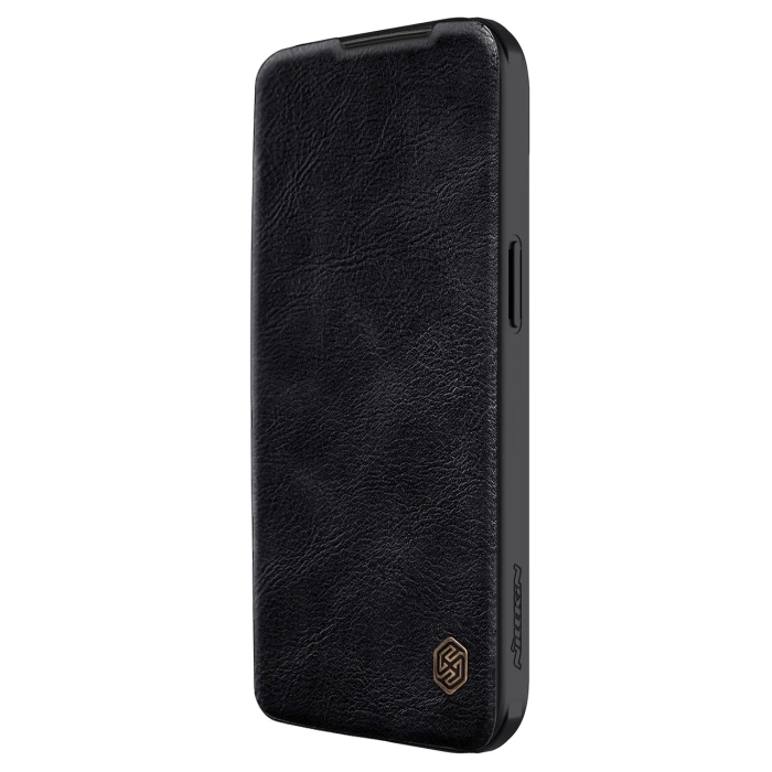Nillkin Qin Pro Leather Case Iphone 15 Plus (6.7), BLACK / CZARNY