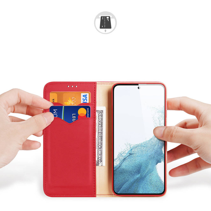 Dux Ducis Hivo Hülle Samsung Galaxy S23+ Flip Cover Wallet Stand RFID blockierend rot