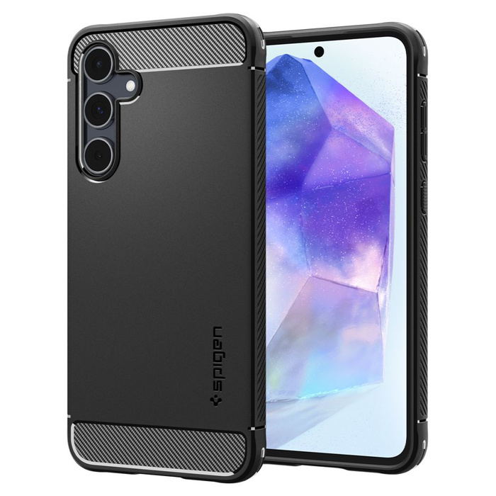 Case Coque Spigen Rugged Armor Samsung Galaxy A55 5g Noir MATTE