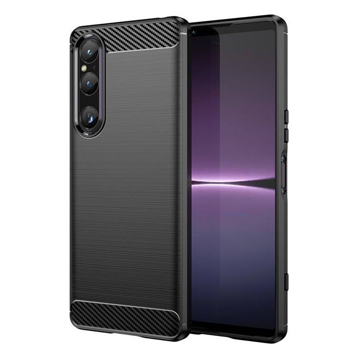 Coque Carbone pour Sony Xperia 1 V coque souple silicone carbone noir