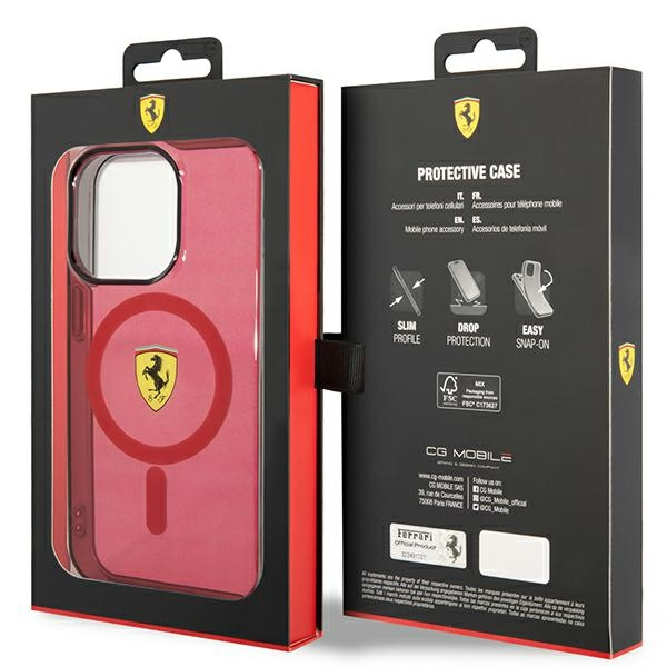 Hülle Ferrari FEHMP14XURKR iPhone 14 Pro Max 6,7" rot/rot hartcase Transluzent MagSafe Case