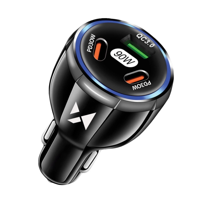 [RETURNED ITEM] Wozinsky WCCCA car charger 2x USB-C 1x USB-A 90W PD QC - black
