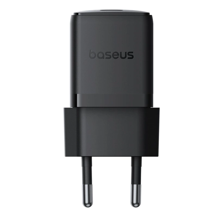 Baseus Palm 1C 20W Wandladegerät (mit Baseus Mini White USB-C 60W (20V/3A) 1m Kabel) - Schwarz