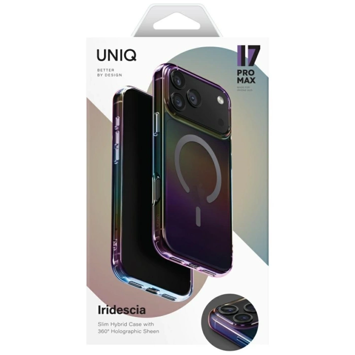 Etui UNIQ Iridescia do iPhone 17 Pro Max Magclick Charging midnight quartz