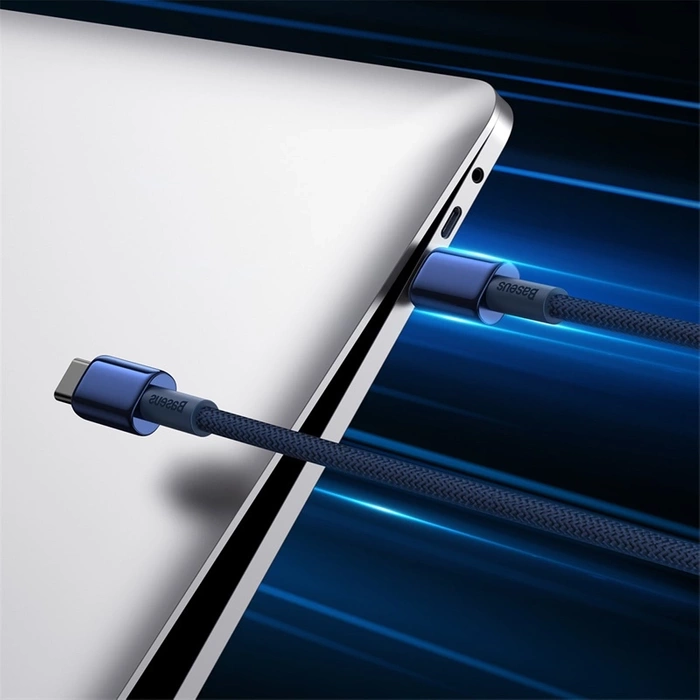 Baseus Tungsten Gold USB-C / USB-C-Kabel 100 W 1 m – Marineblau