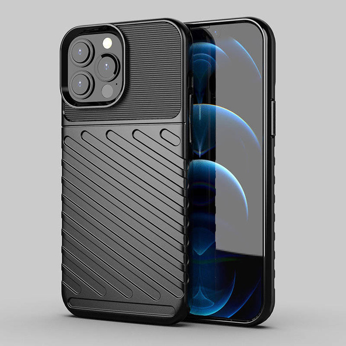 Thunder Case flexibilní pancéřovaný pouzdro kryt iPhone 13 Pro Max černý