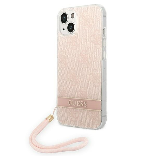 Guess GUOHCP14MH4STP iPhone 14 Plus 6.7" pink/pink hardcase 4G Print Strap