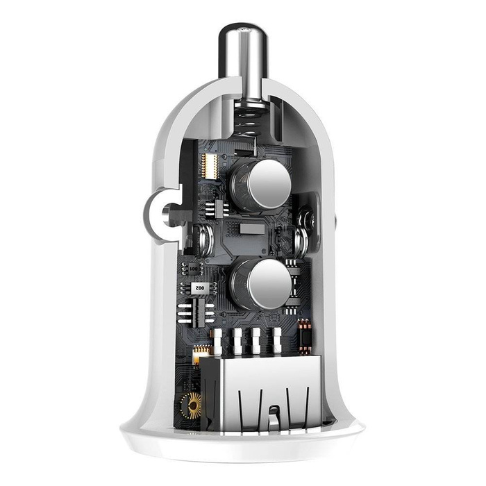 Baseus Grain Pro caricabatteria da auto 2x USB 4.8 A bianco (CCALLP-02)