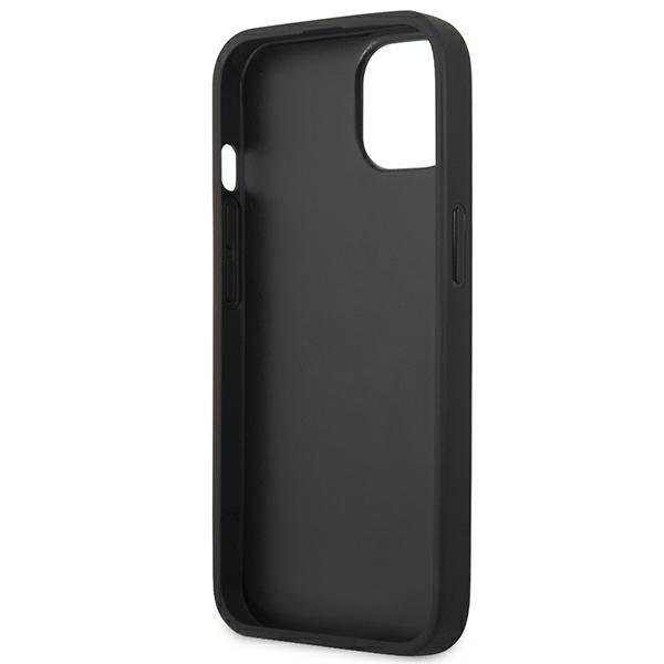Hülle GUESS Apple iPhone 14 Plus 4G Großes Metall-Logo Grau Hartcase