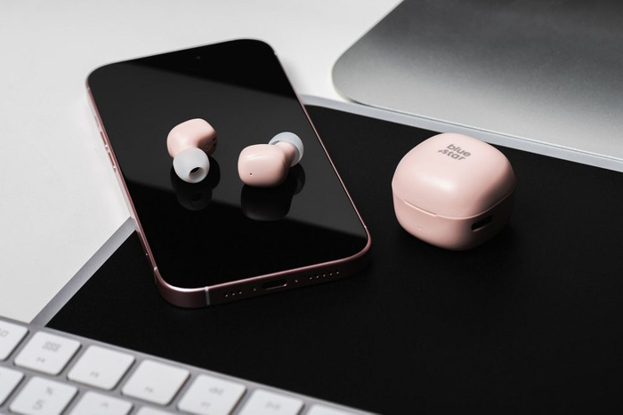 Słuchawki bezprzewodowe douszne Blue Star Mini A19 TWS różowe 